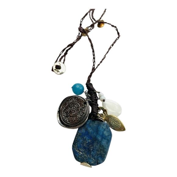 J. Jill blue stone bohemian necklace NWT - Picture 1 of 3